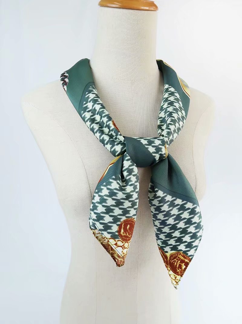 Square Scarf 90Cm Thousand Bird Print Fashion Women's Silk Scarf Silk Shawl details Picture
