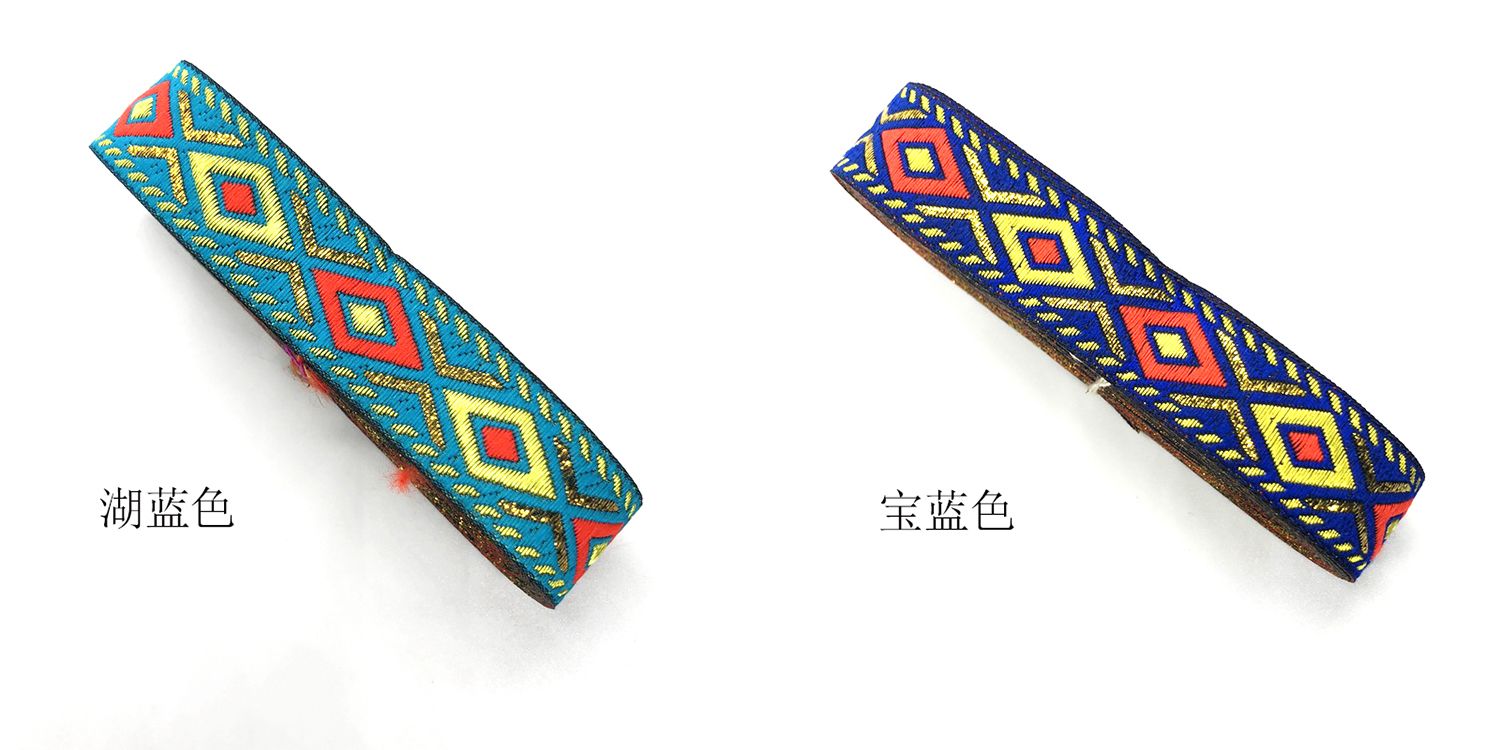 2.5Cm Factory Direct Sales Minority Lace Accessories Polyester Embroidery Jacquard Ribbon Specification drawing