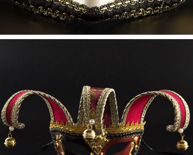 Cross-Border Supply Selling Clown Flat Head Triangle Stage Performance Party Carnival Venice High-End Opera Mask undefined
