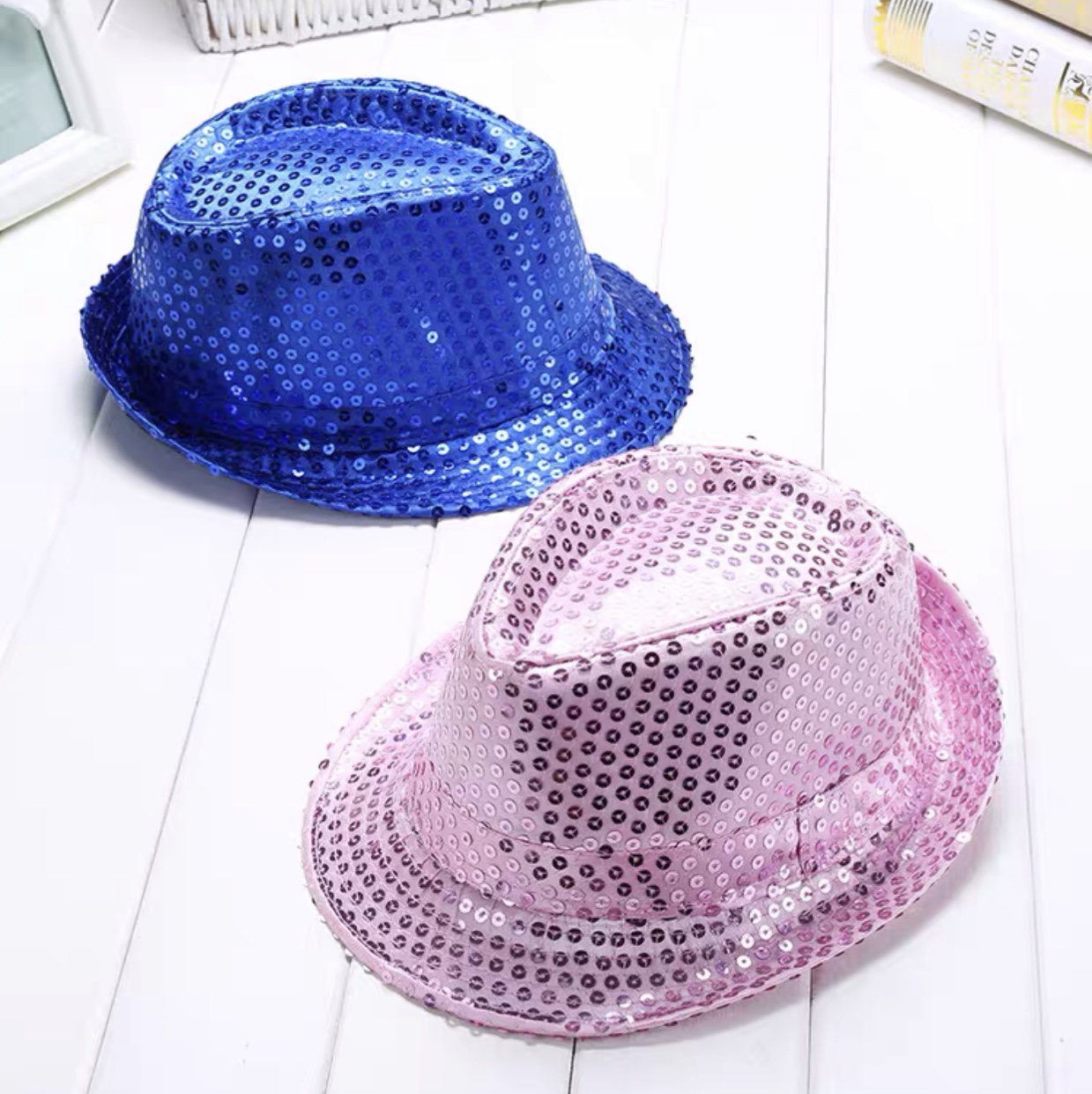 Adult sequined jazz top hat performance, top hat stage dance, children's hats for boys and girls, Children's Day hat trend, for both adults and children undefined