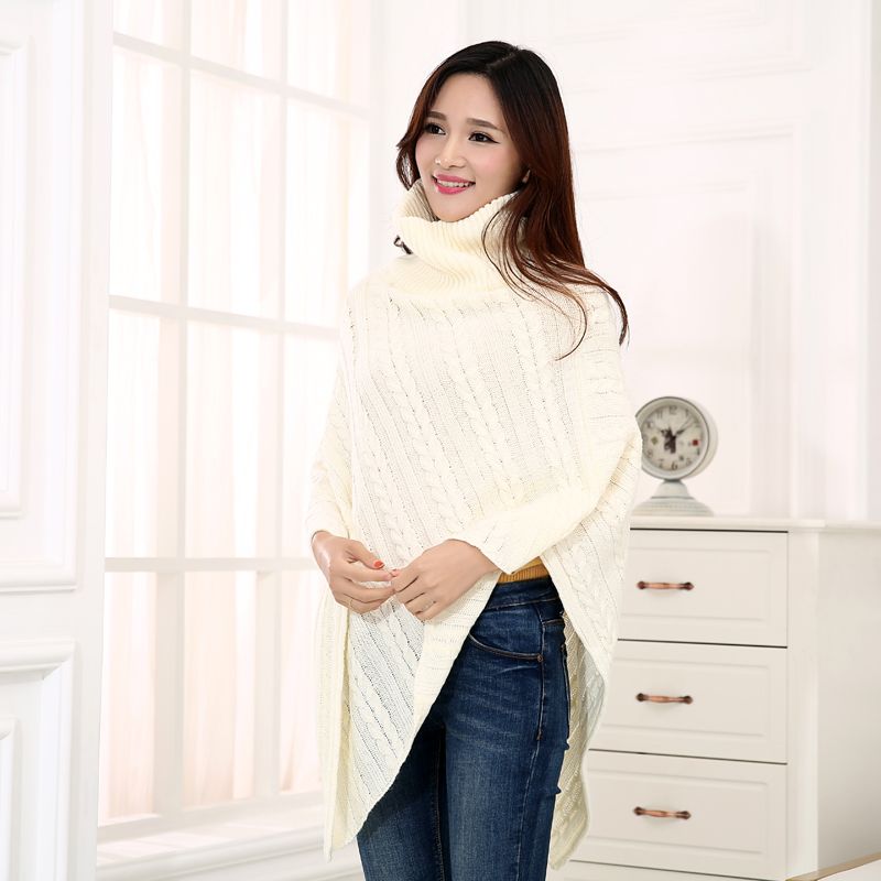 2020 Menas Silk Autumn Winter Europe And The United States Women's Knitted Shawl Hot Selling Fashion Twill Jumper Cloak Manufacturers Direct Sales Application Scenario