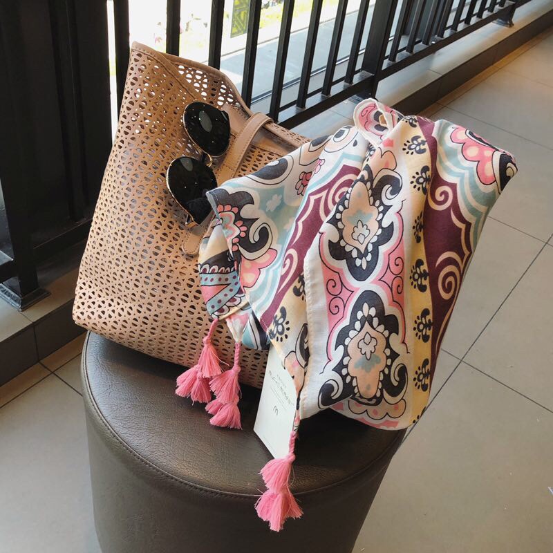 Women's Summer All Wear Thin Scarf Spring And Autumn Gauze Scarf Bib Beach Towel Air Conditioning Cape Sun Protection Cape