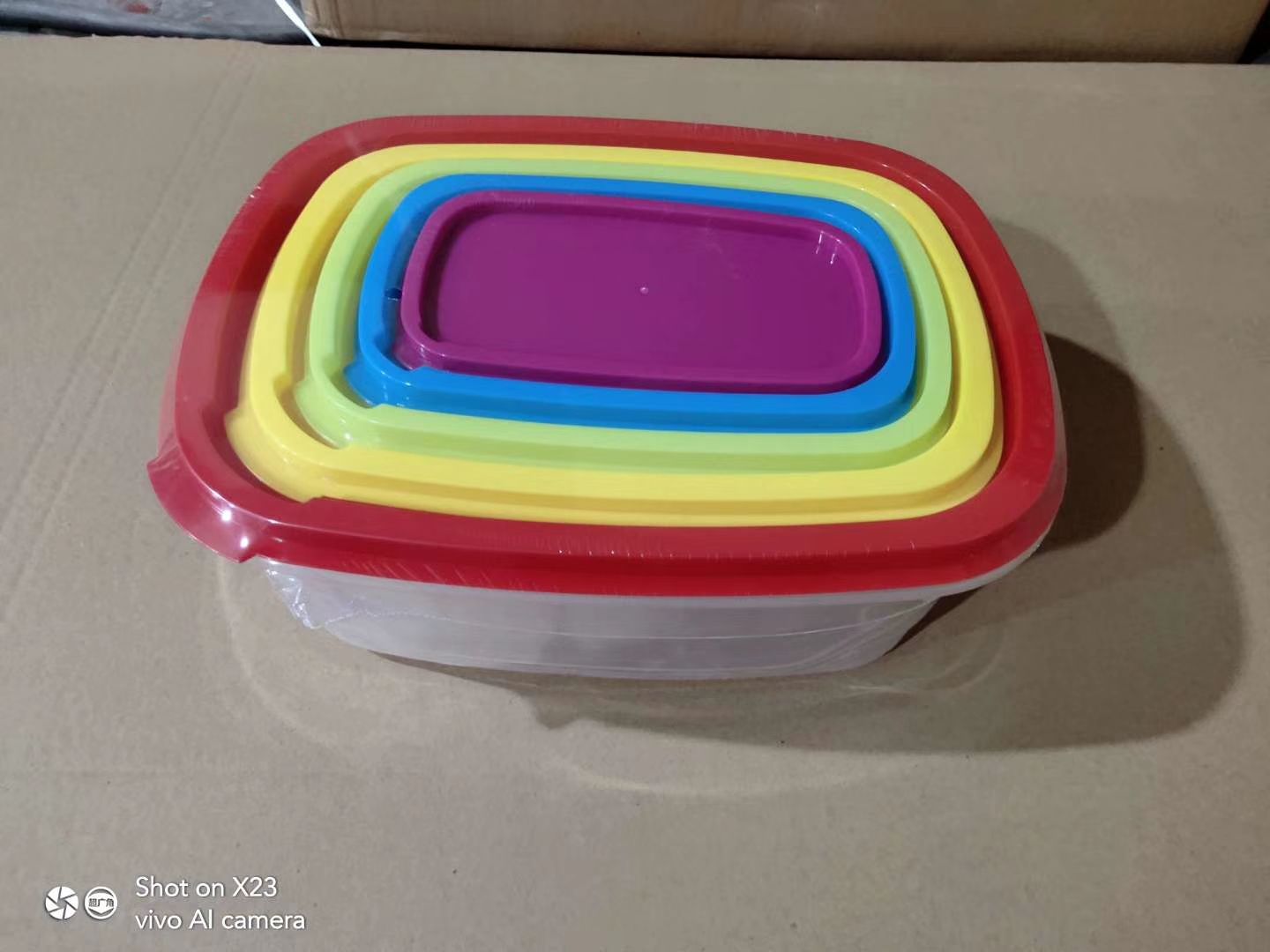 8-1618长方形套五彩虹实色保鲜盒储物盒