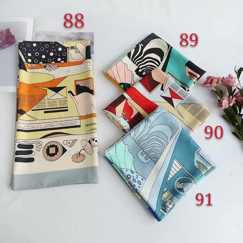 Square Scarf 90Cm Printed Fashion Women's Silk Scarf Temperament Silk Shawl
