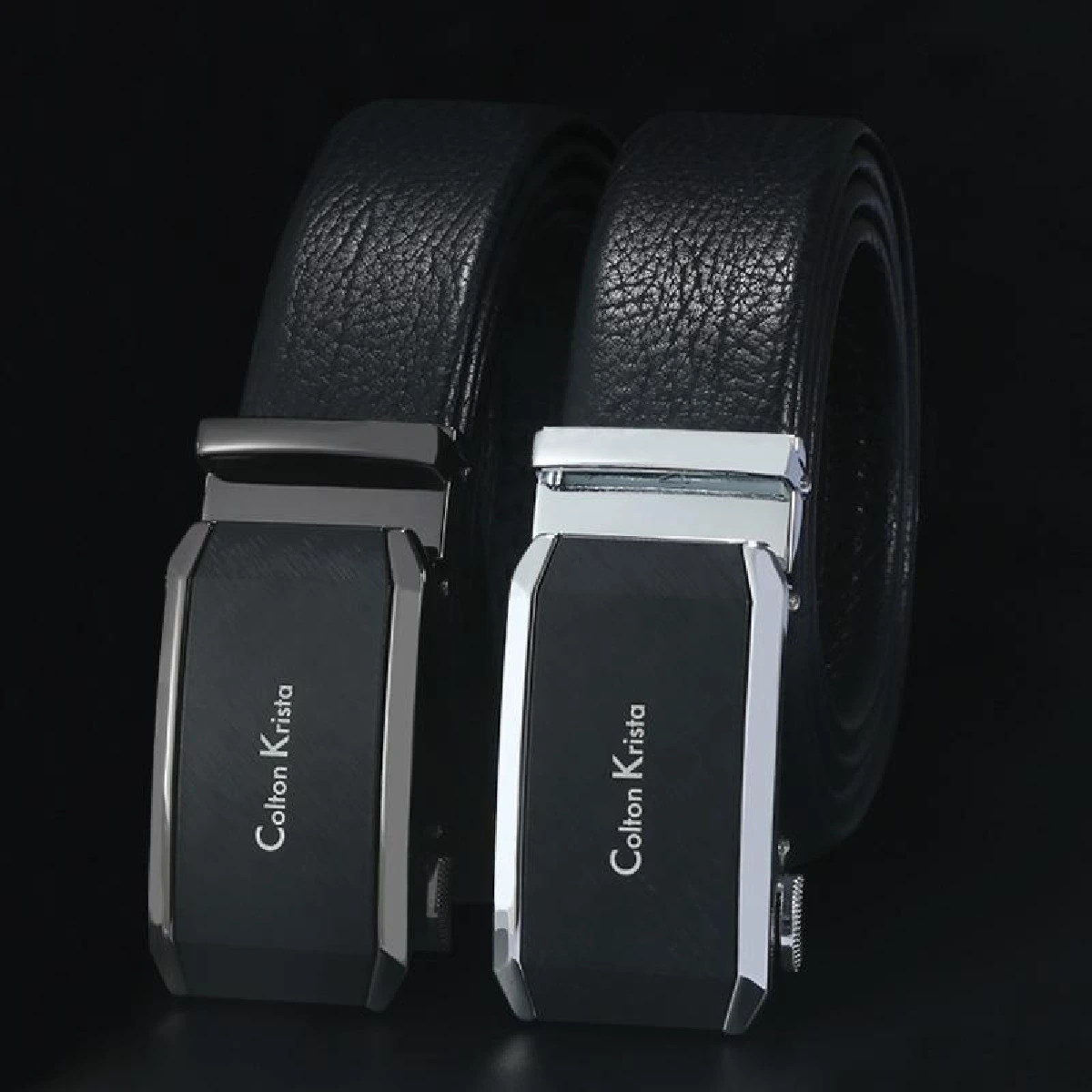 Men's personalized and fashionable leather alloy automatic buckle business versatile young people's belt wholesale bestseller at street stalls detail image 4