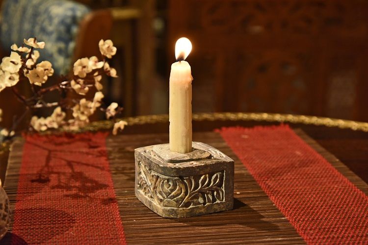 Soapstone candlestick incense burner Item Picture