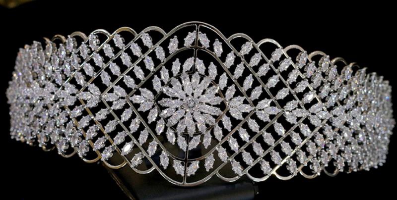 2020 new wedding bride shape wedding dress headdress zircon inlaid crown thumbnail