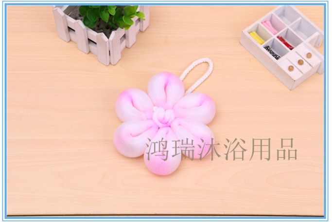 家用浴花挂带沐浴洗澡球可爱柔软洗浴用品搓背搓澡不散浴花洗澡球详情图3