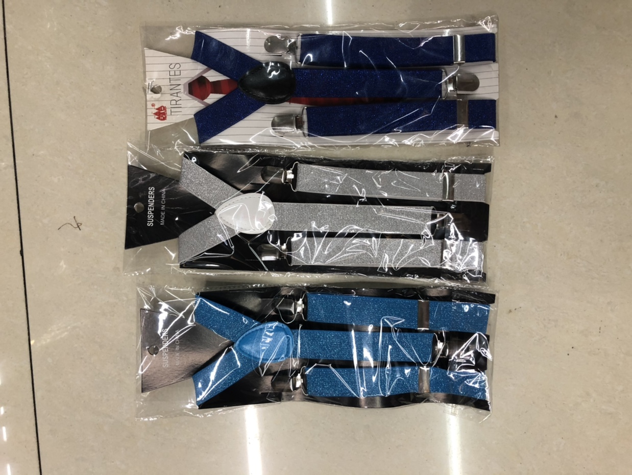 2.5Cm Blackboard Bright Silk Beidaiw Pant Suspenders With Clip Adjustable Length details Picture