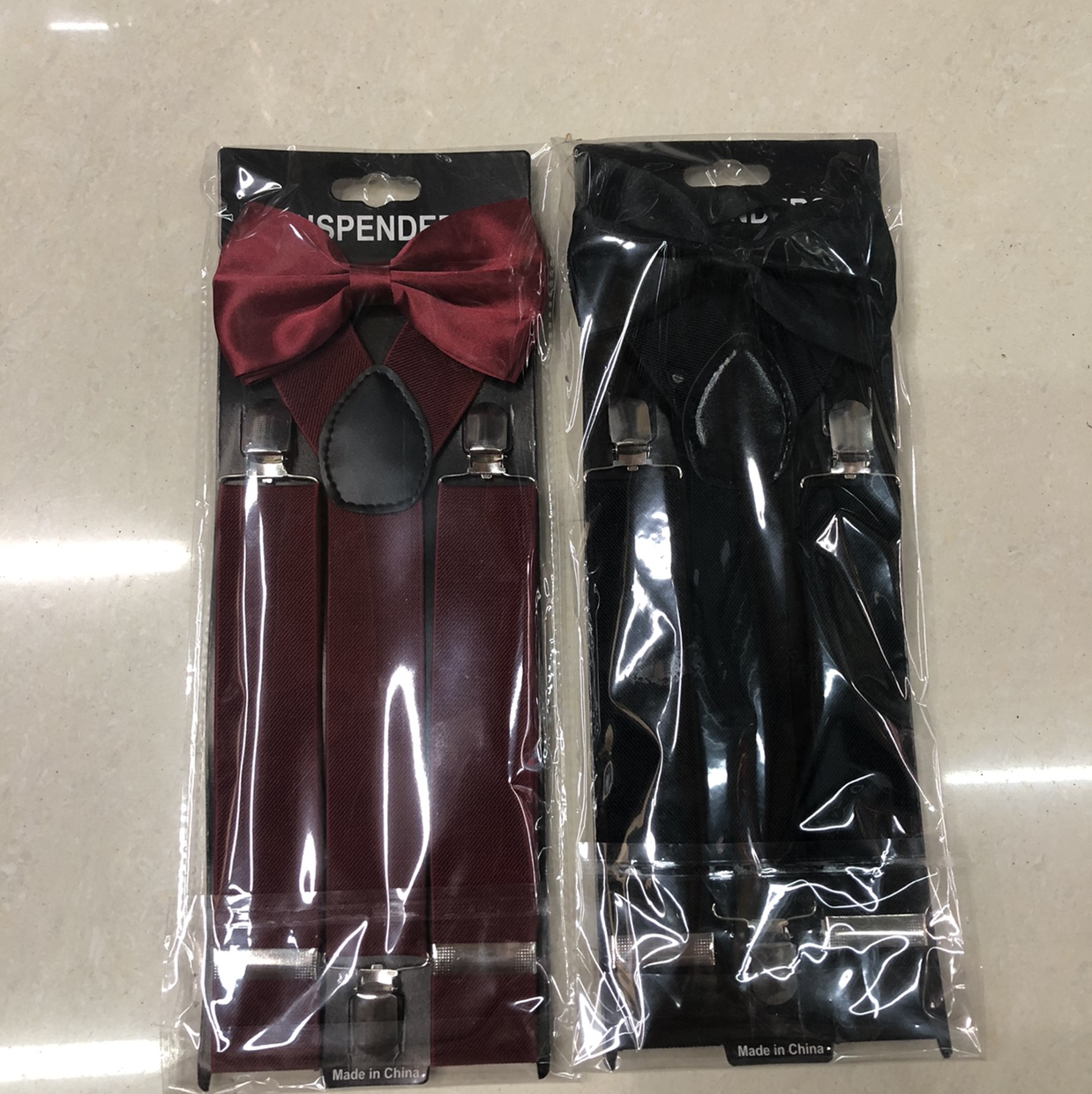 Men's 3-Clip Elastic Strap Clip Bow Tie Set, 3.5Cm Wide 3-Clip Monochrome Elastic Strap Clip