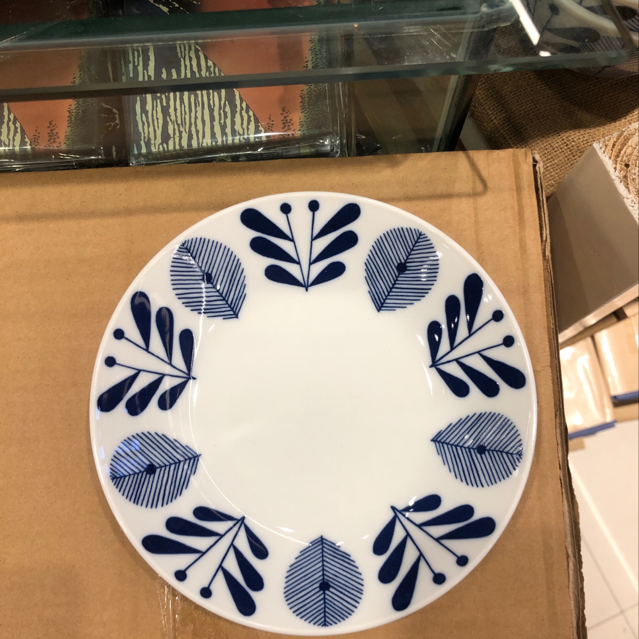 日本进口美浓烧蓝枫林YK180盘