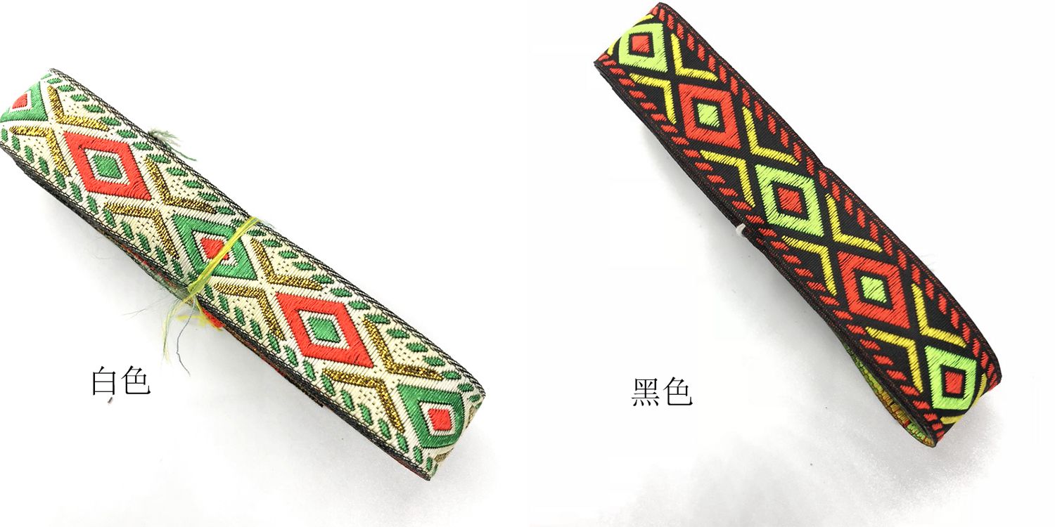 2.5Cm Factory Direct Sales Minority Lace Accessories Polyester Embroidery Jacquard Ribbon Application Scenario