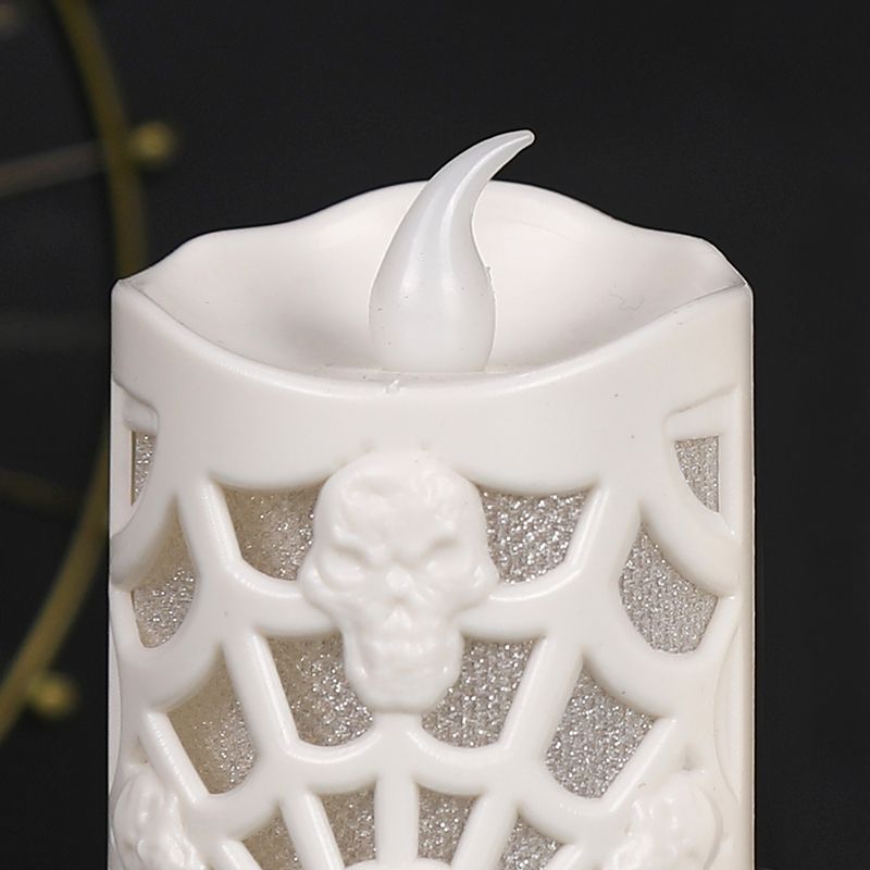 Factory direct sales of new Halloween candle lights, spider web skull lights, LED seven-color gradient flash decorations Specification image