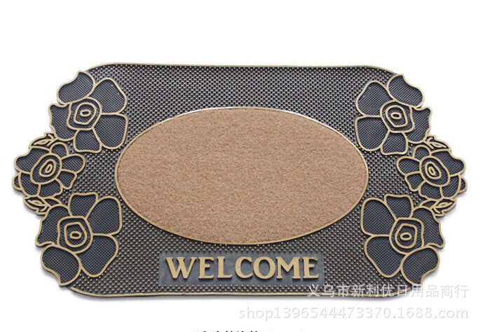 PVC hot stamping plastic carpet waterproof hollow out door mat scraping sand mat outdoor mat