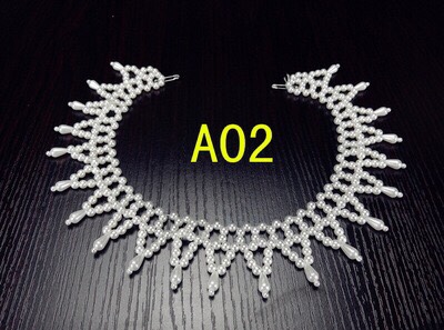 Pearl necklace, pearl collar, fake collar necklace thumbnail