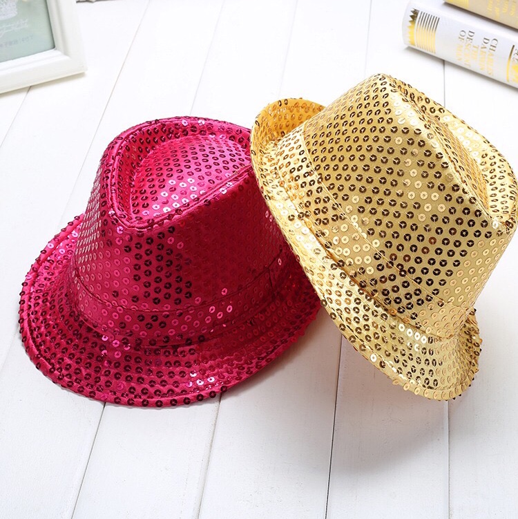 Adult sequined jazz top hat performance, top hat stage dance, children's hats for boys and girls, Children's Day hat trend, for both adults and children details Picture