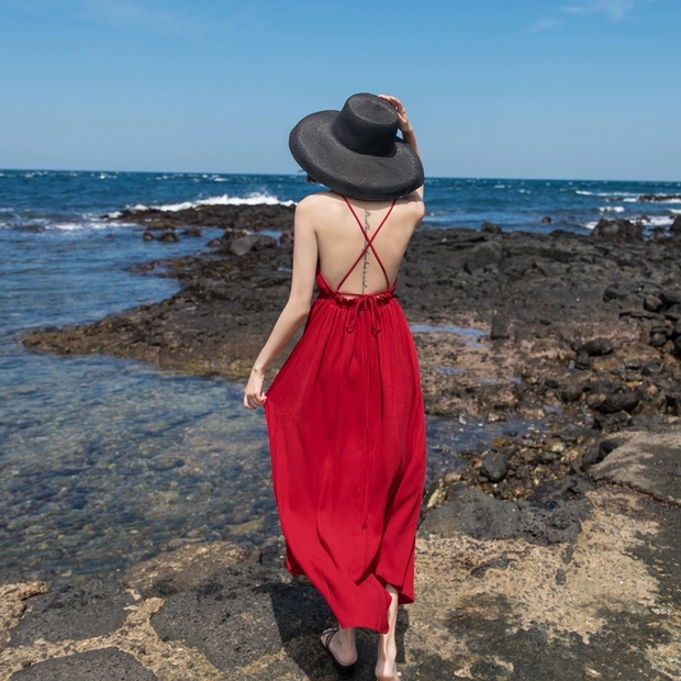 Retro Hepburn black internet-famous straw hat, sun hat, sun protection, vacation beach hat, women's summer big brim details Picture