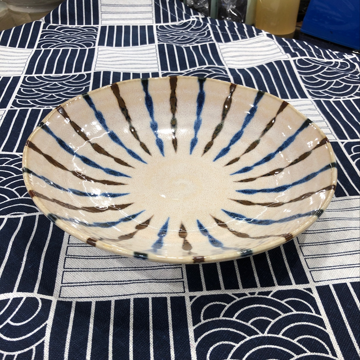 日本进口美浓烧竹十草7.0深盘产品图