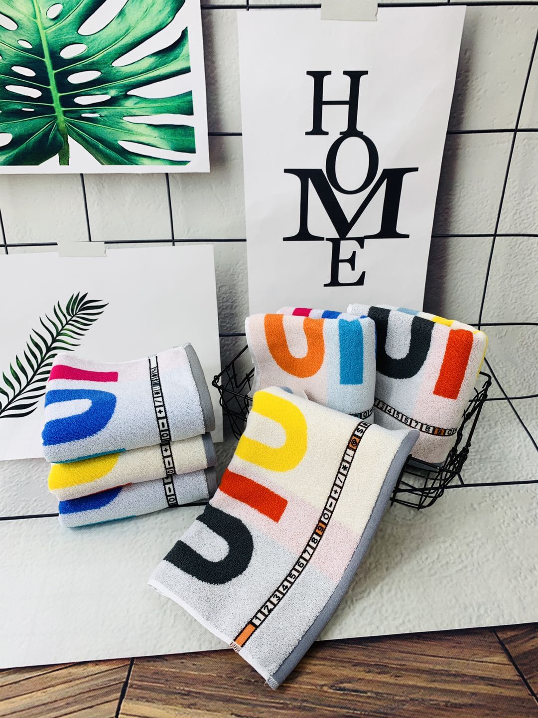 Vertical striped pure cotton jacquard towel