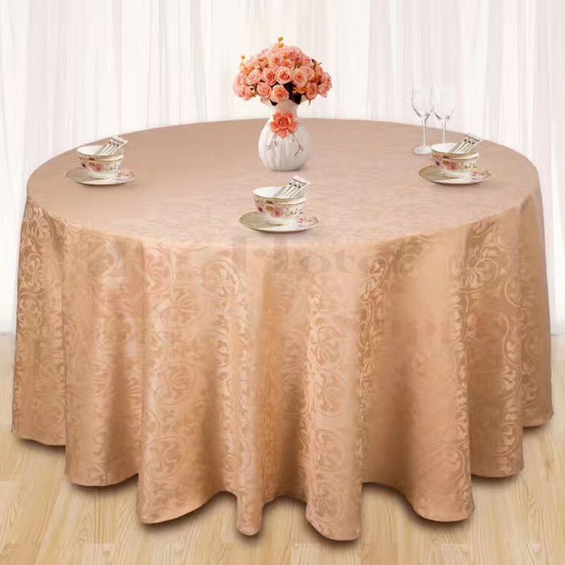 酒店饭店餐厅圆桌方桌提花桌布 可订制尺寸花型详情图1
