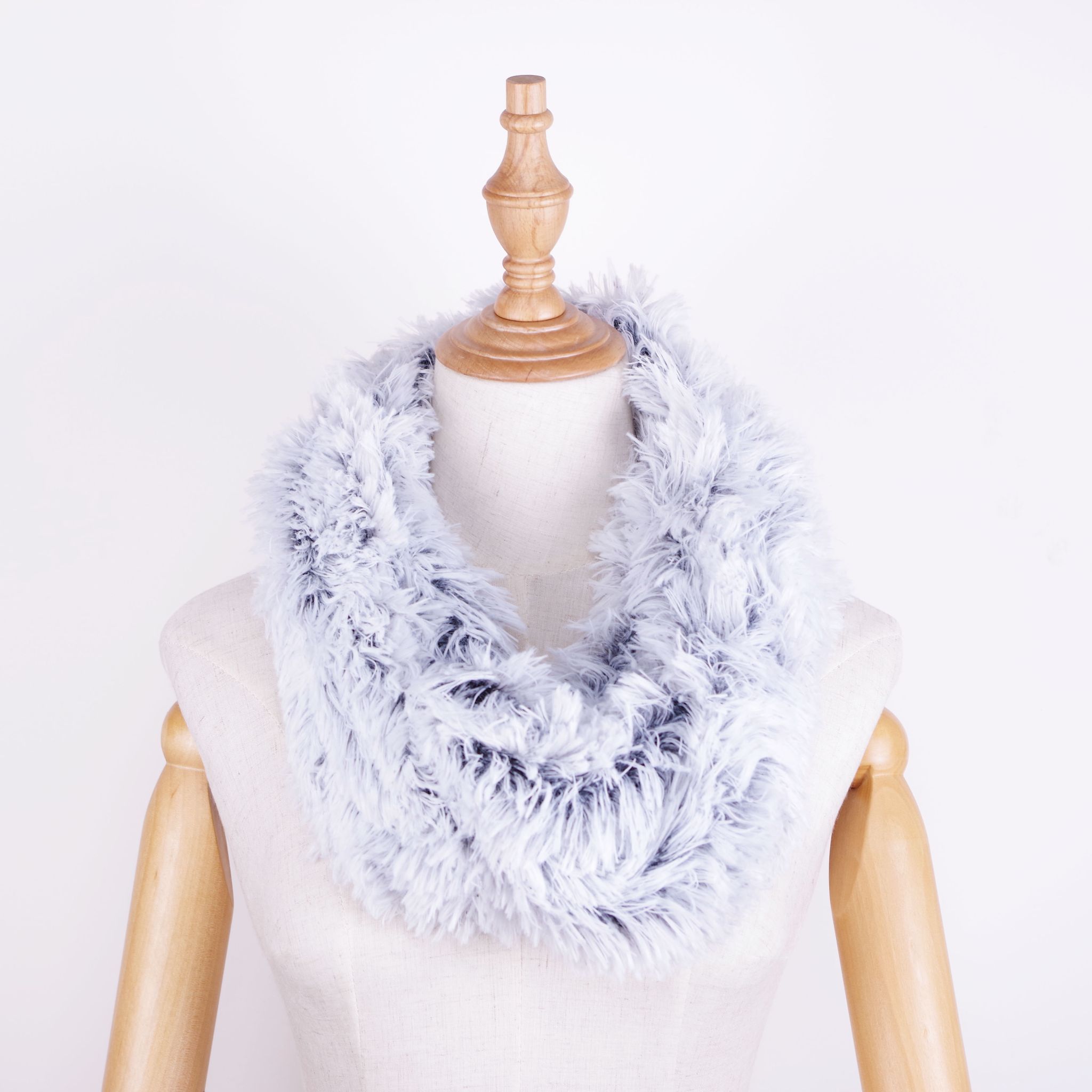 Two-Color Forty Hair Long Neck Plush Neck Autumn Winter full figure