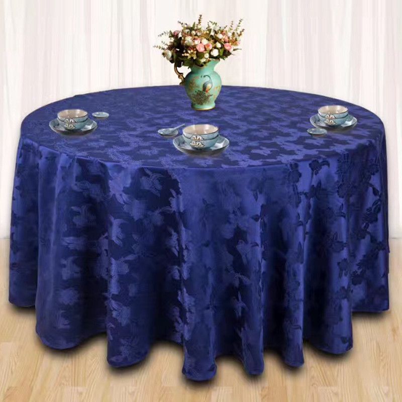 酒店饭店餐厅圆桌方桌提花桌布 可订制尺寸花型详情图3