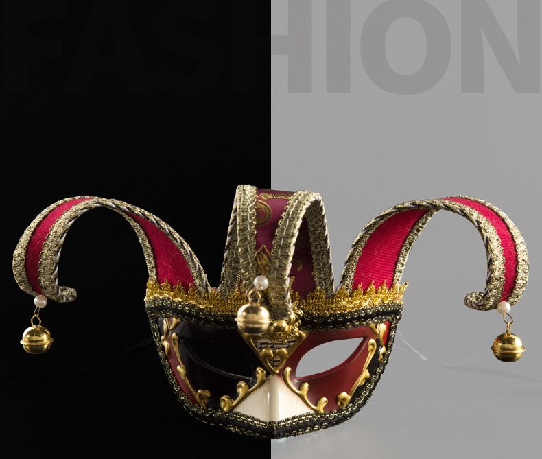 Cross-Border Supply Selling Clown Flat Head Triangle Stage Performance Party Carnival Venice High-End Opera Mask full figure