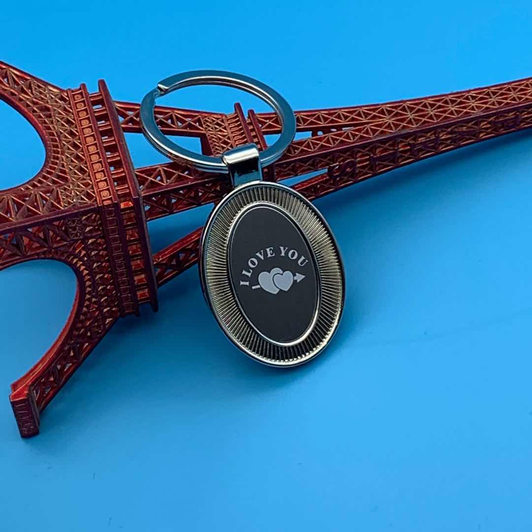 Single-row oval-shaped keychain details Picture