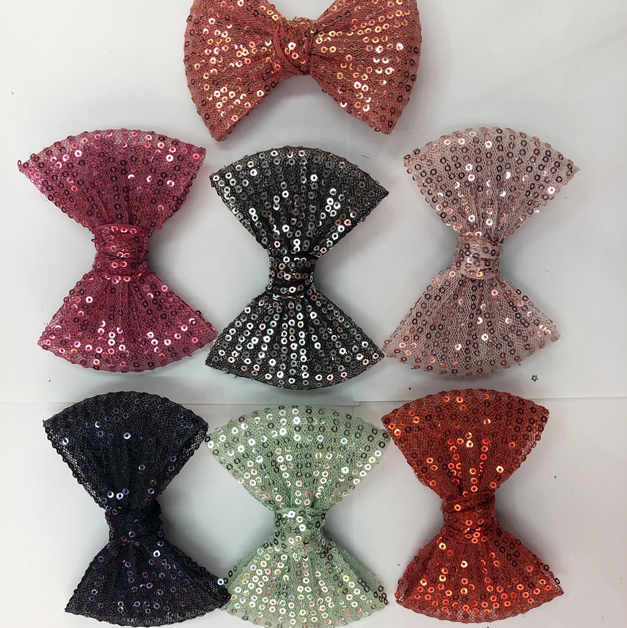 Korean style sequin bow hair clip
