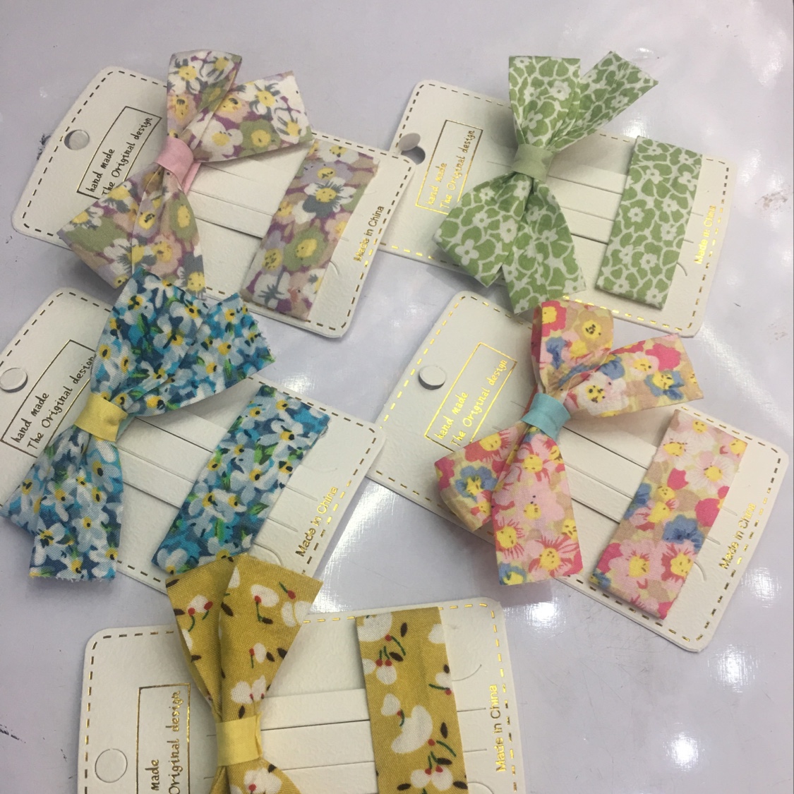 Korean Version Bow One-Word Clip Two-Piece Set Hanfu Hair Accessories Silk Flowers Gorgeous Beauty Super Good Look All Want To