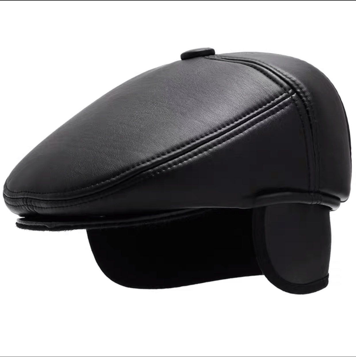 Middle-aged and elderly people, patent leather hats, berets, men, autumn and winter, grandpa's forward hat, old man's warm cotton hat, dad's baseball cap, dark blue Specification image