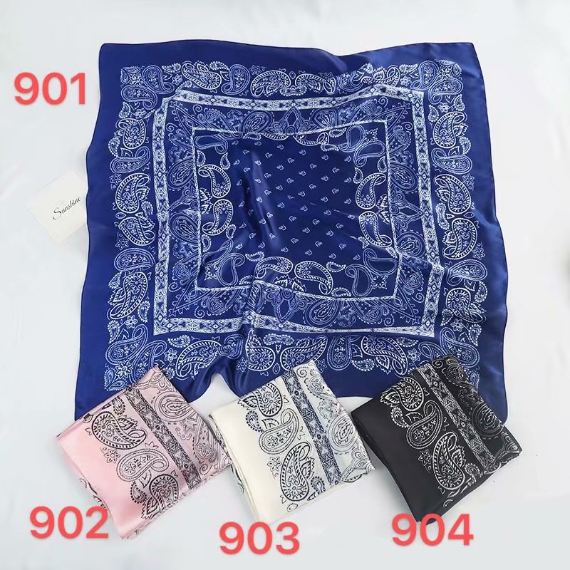 Square Scarf 70Cm Print Fashion Women's Silk Scarf Classic Cashew Nut Print