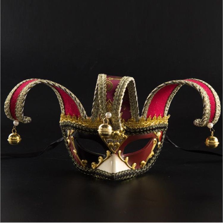 Cross-Border Supply Selling Clown Flat Head Triangle Stage Performance Party Carnival Venice High-End Opera Mask