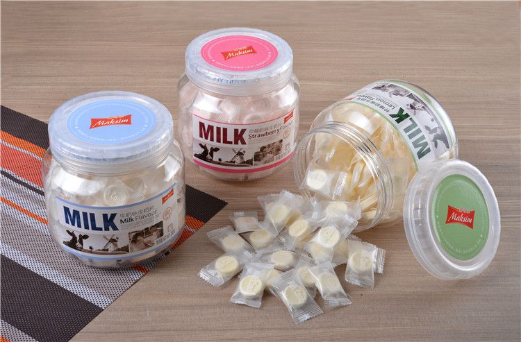 曼可心牛奶片糖桶装（柠檬味）280g详情图1