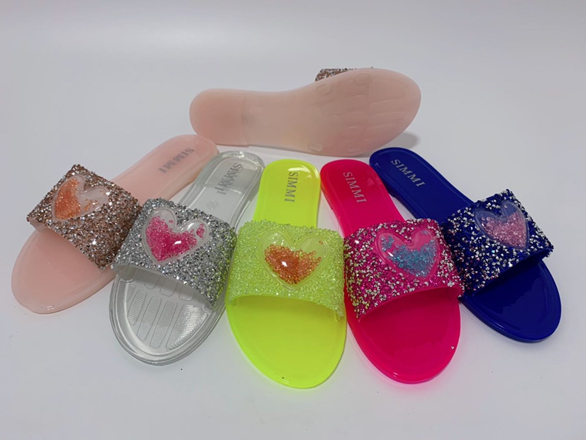 Crystal diamond-faced women's slippers