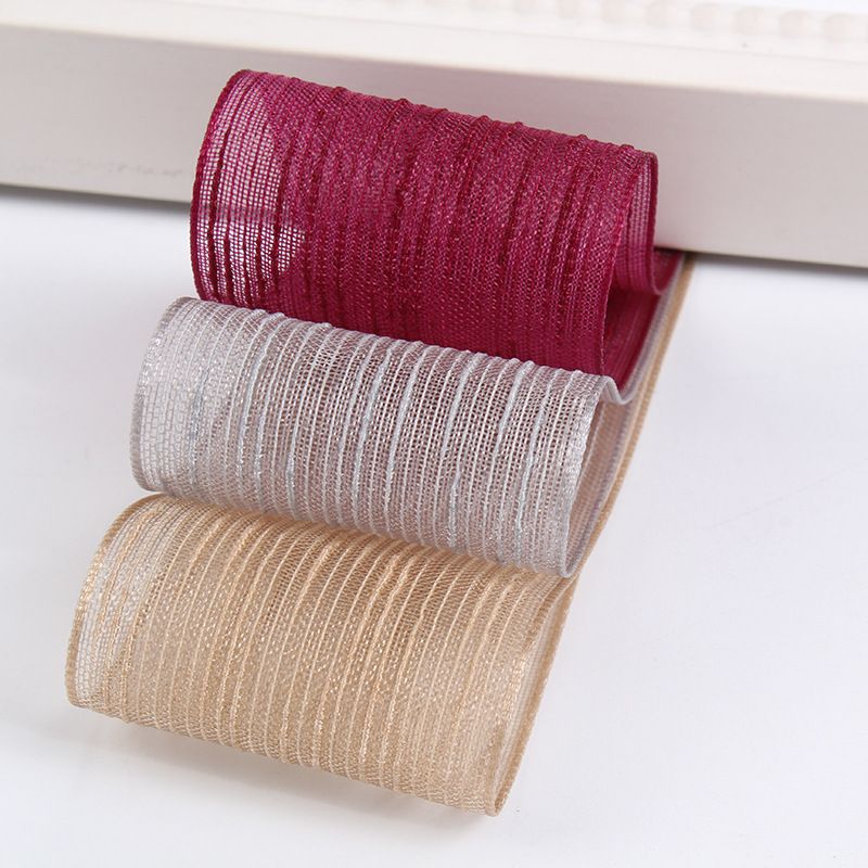 厂家直销韩国织带硬网条纹跳线雪纱带服装服饰DIY手工发饰蝴蝶结详情图4