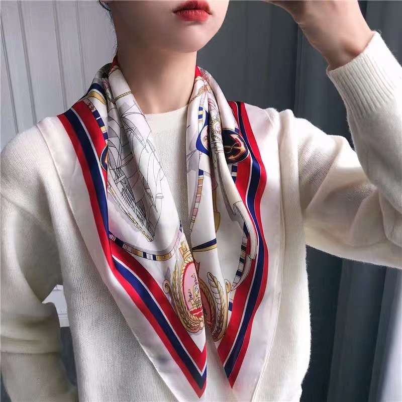 Women's Imitation Silk 70 Silk Square Scarf Fashion Trend All Seasons Available undefined