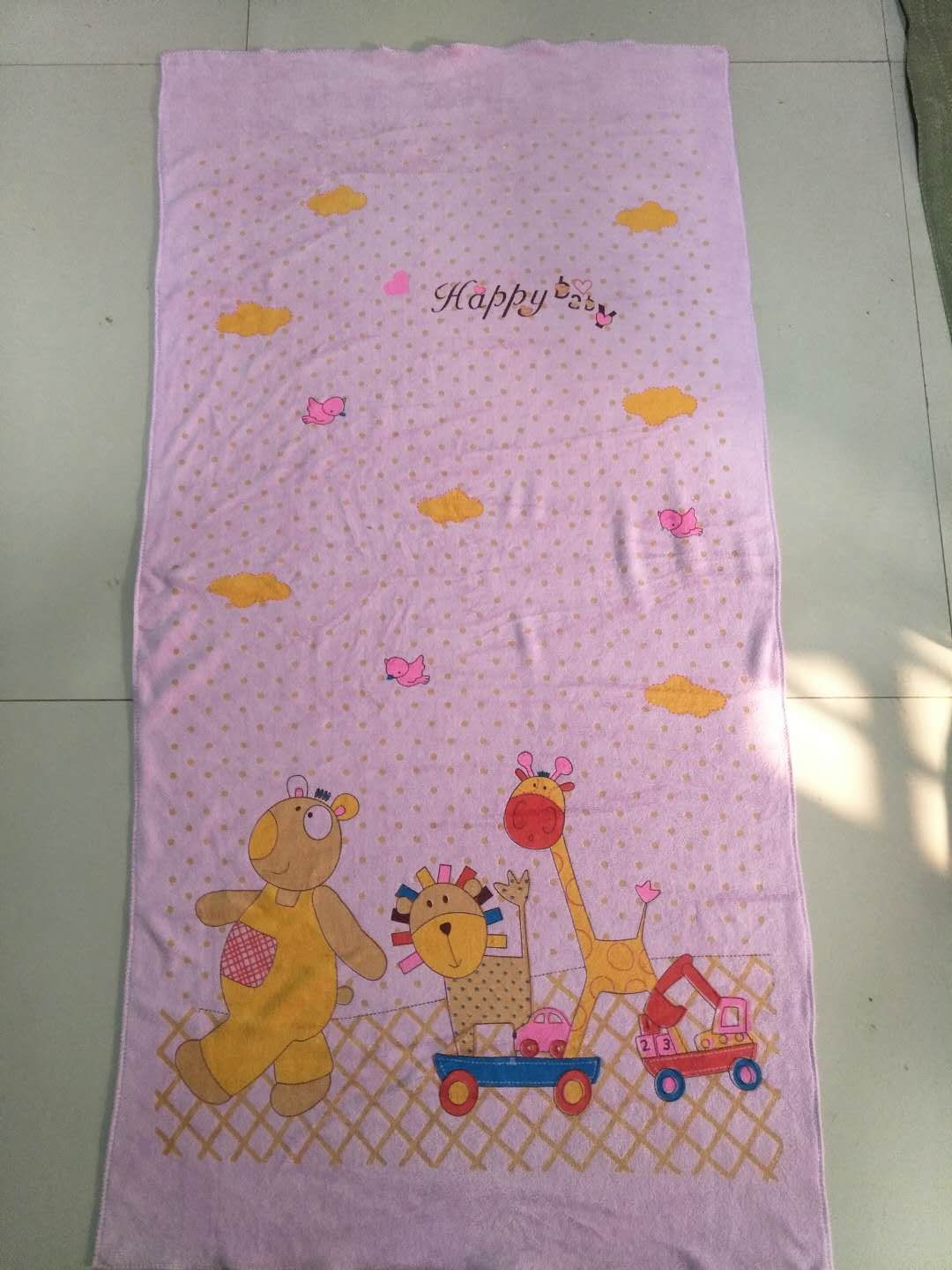 Ultra-fine printed cartoon bath towel details Picture