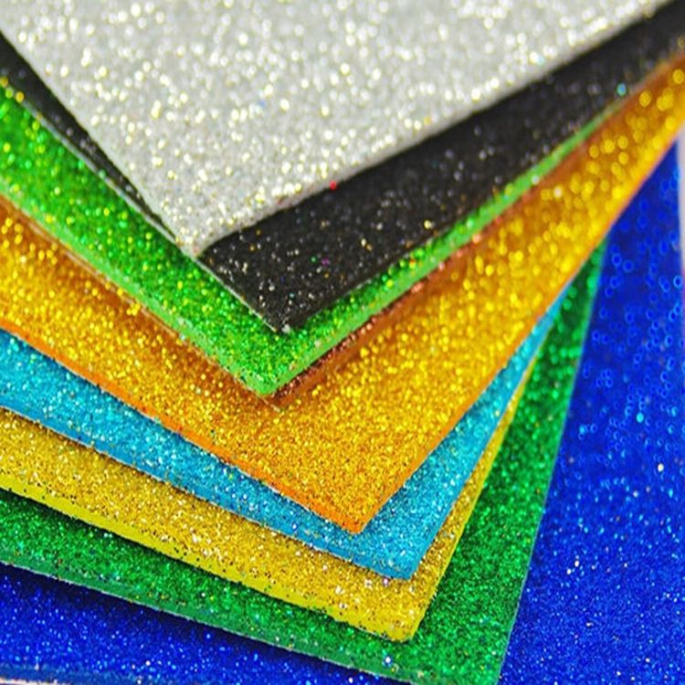 EVA金葱粉海绵纸 EVA金葱粉贴纸 EVA撒粉贴纸 金葱粉EVA贴纸