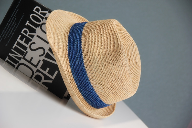Lafite straw hat, Korean-style top hat, versatile for men and women, summer sun hat, British jazz hat, sun protection hat, beach hat details Picture