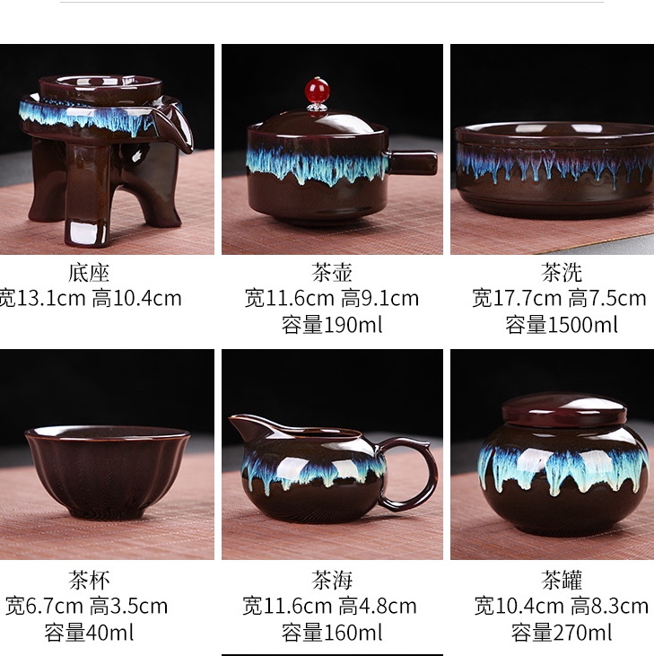 新款懒人茶具冲茶器陶瓷石磨茶具套装旋转出水半全自动功夫泡茶壶细节图