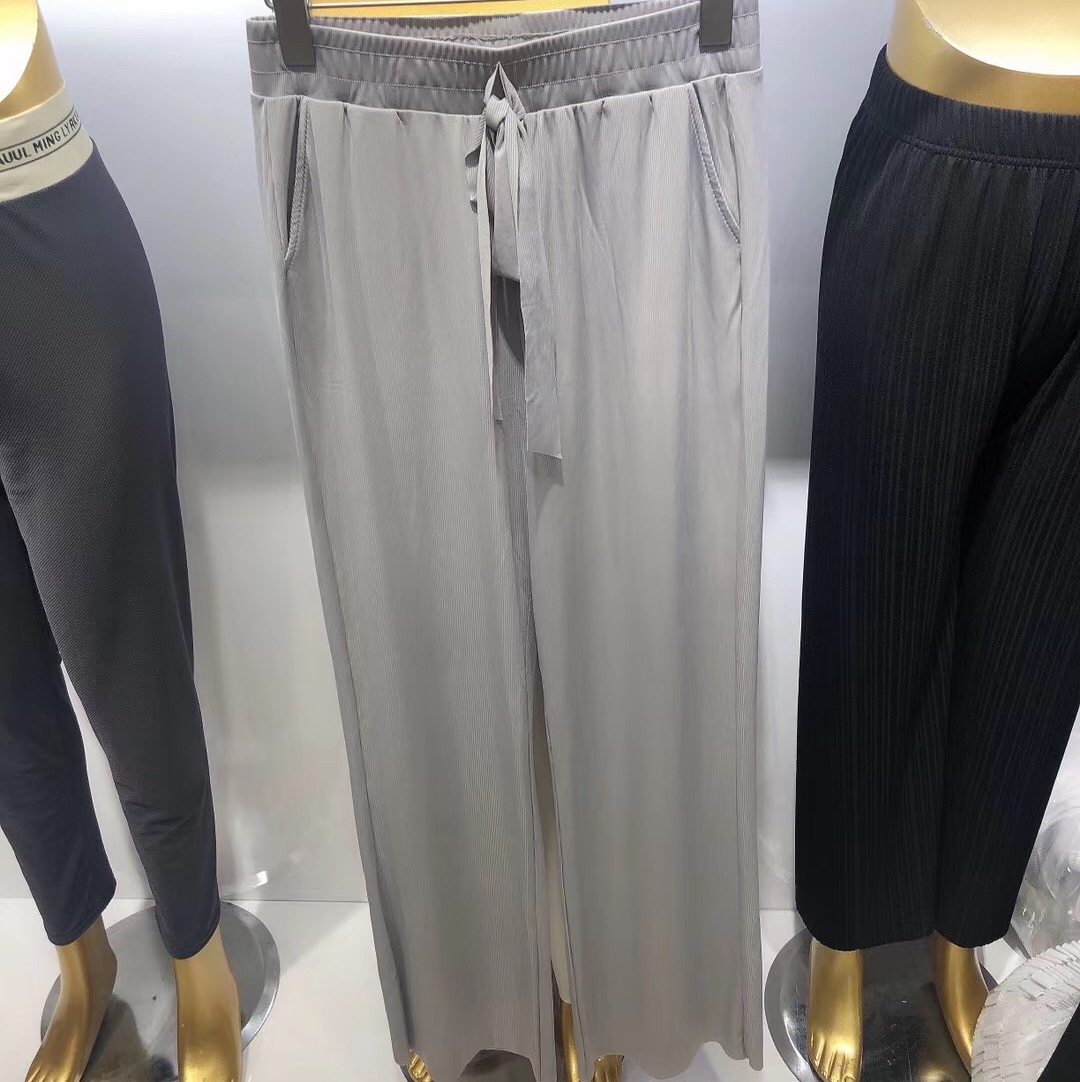Ice Silk Thread Wide Leg Pants