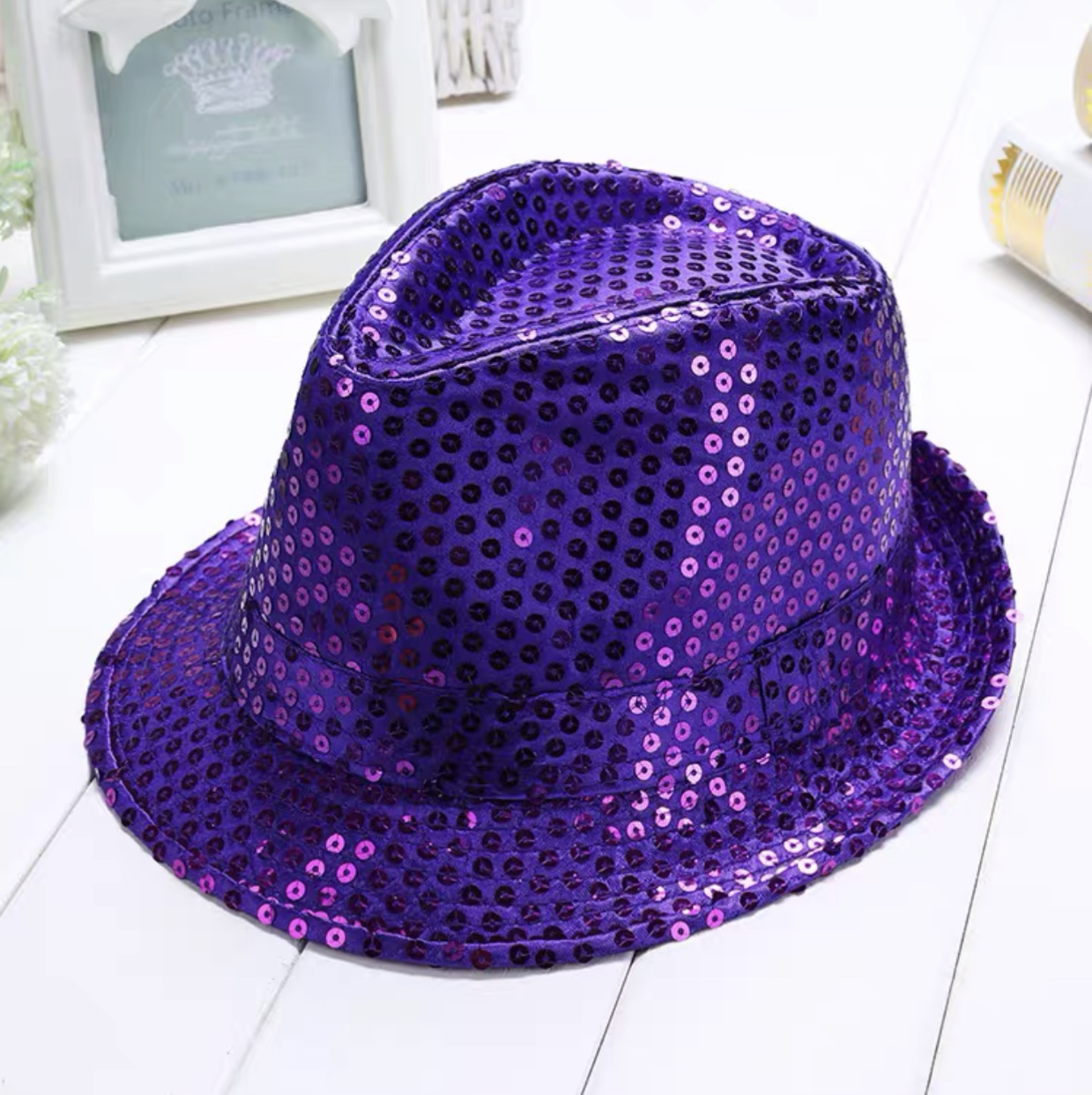 Adult sequined jazz top hat performance, top hat stage dance, children's hats for boys and girls, Children's Day hat trend, for both adults and children undefined