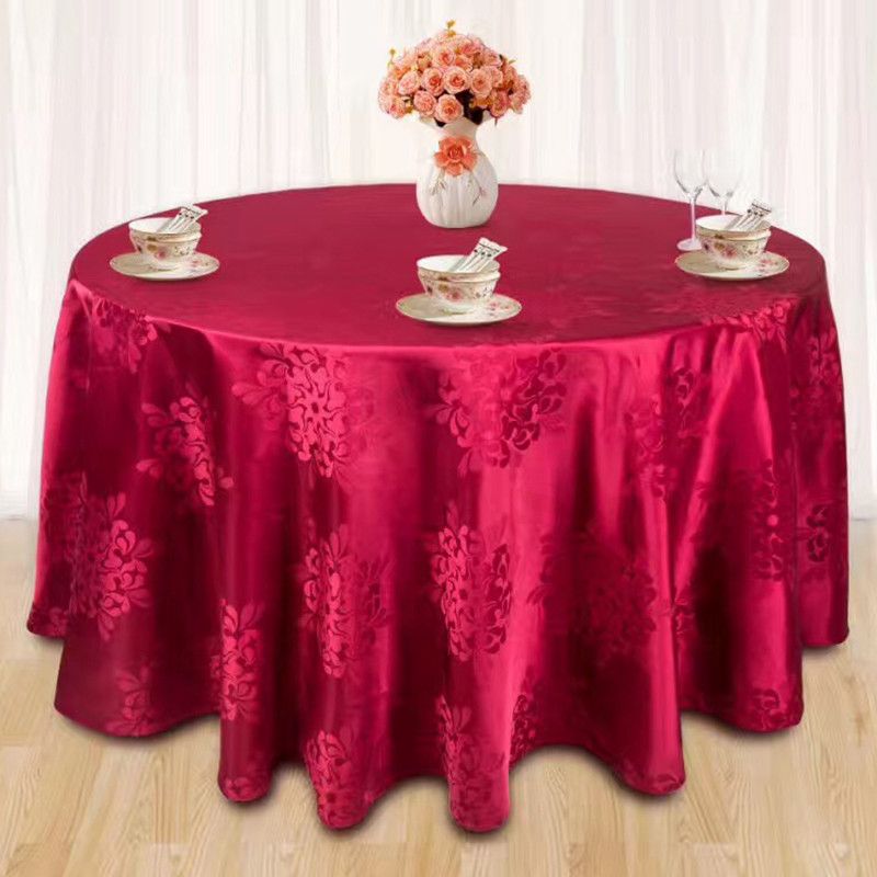 酒店饭店餐厅圆桌方桌提花桌布 可订制尺寸花型详情图10