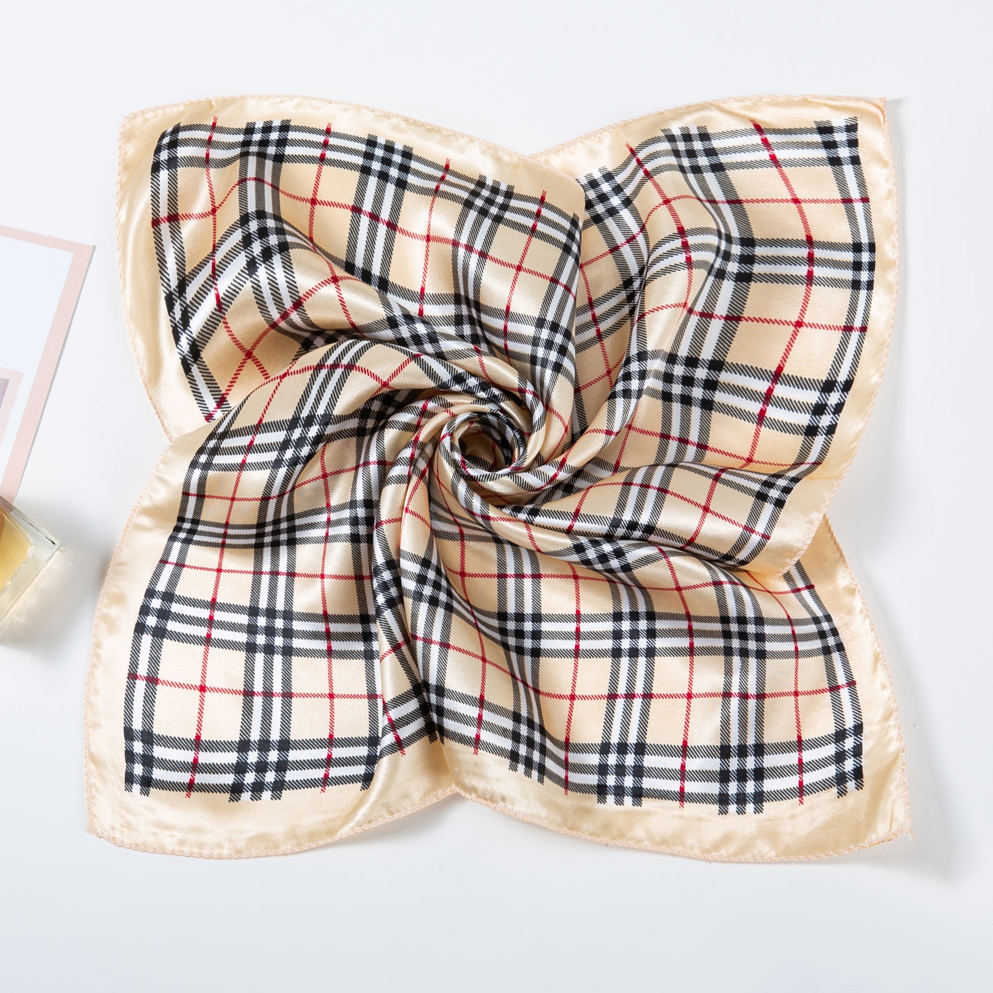 简爱丝缘50色丁布仿真丝方巾丝巾女士洋气时尚韩国百搭装饰领巾图