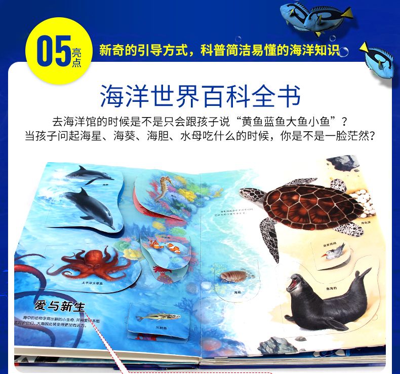 儿童趣味科普3D立体探秘海洋百科全书精装撕不烂小学生课外阅读详情图13