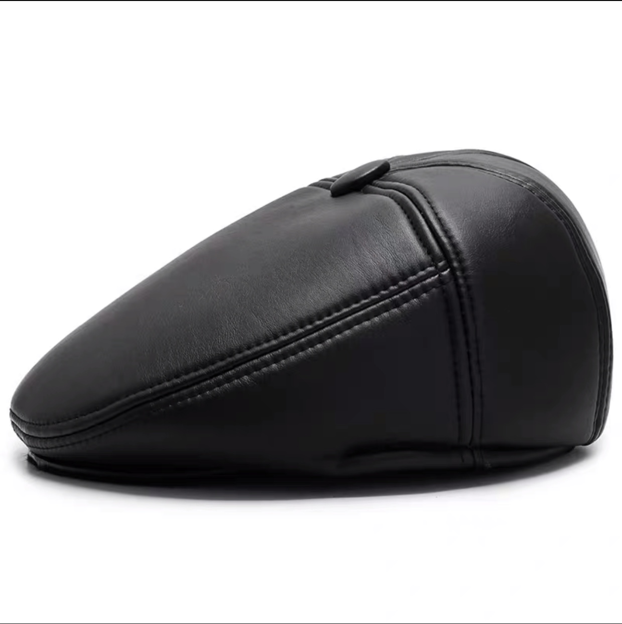Middle-aged and elderly people, patent leather hats, berets, men, autumn and winter, grandpa's forward hat, old man's warm cotton hat, dad's baseball cap, dark blue Item Picture
