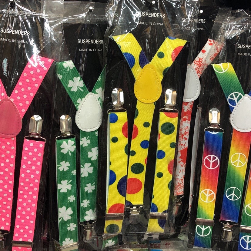 Printed Colored Suspenders Suspenders Clip Adjustable Length