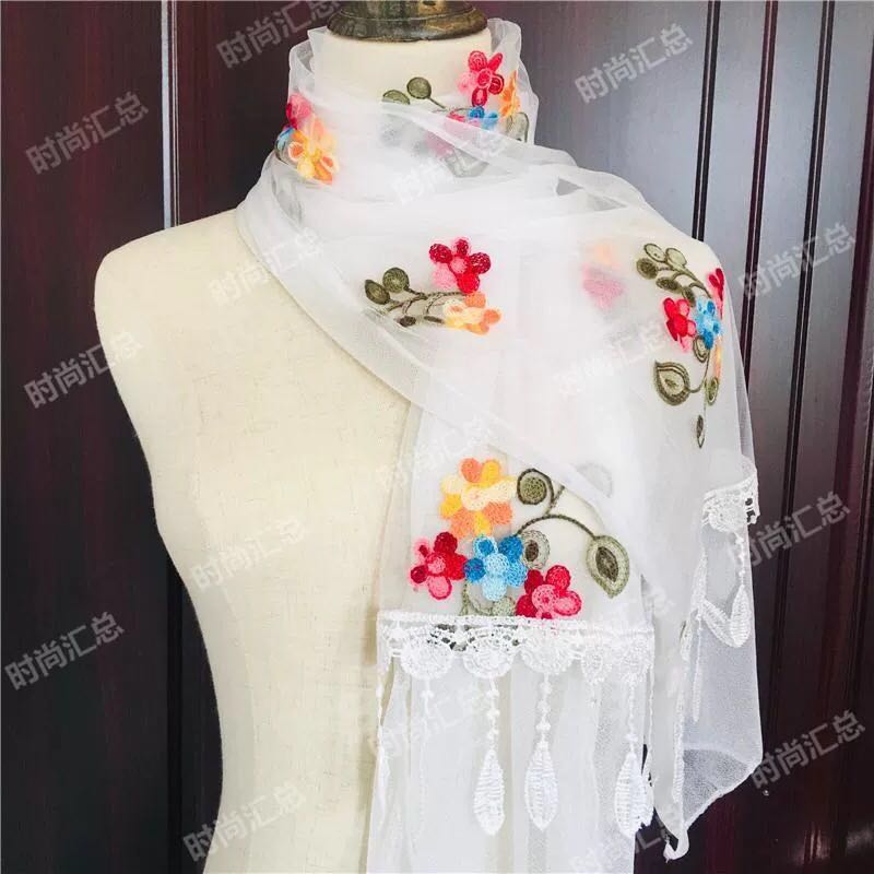 Ladies Fashion Spring And Fall Lily New Silk Satin Scarf