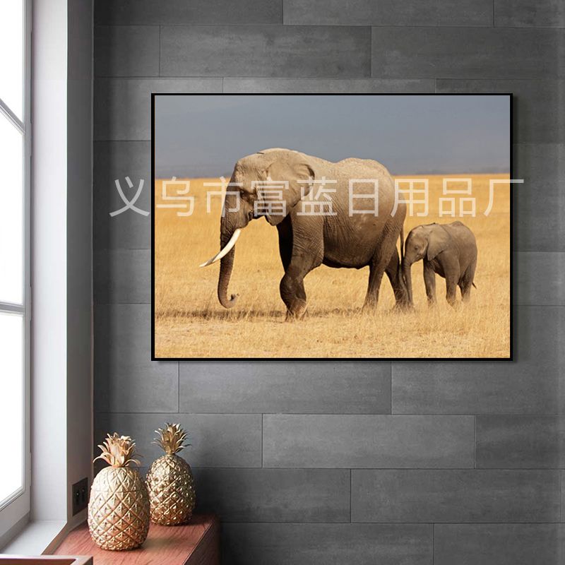 跨境货源满钻子母象钻石画方钻定制装饰画海外代发现货详情图2